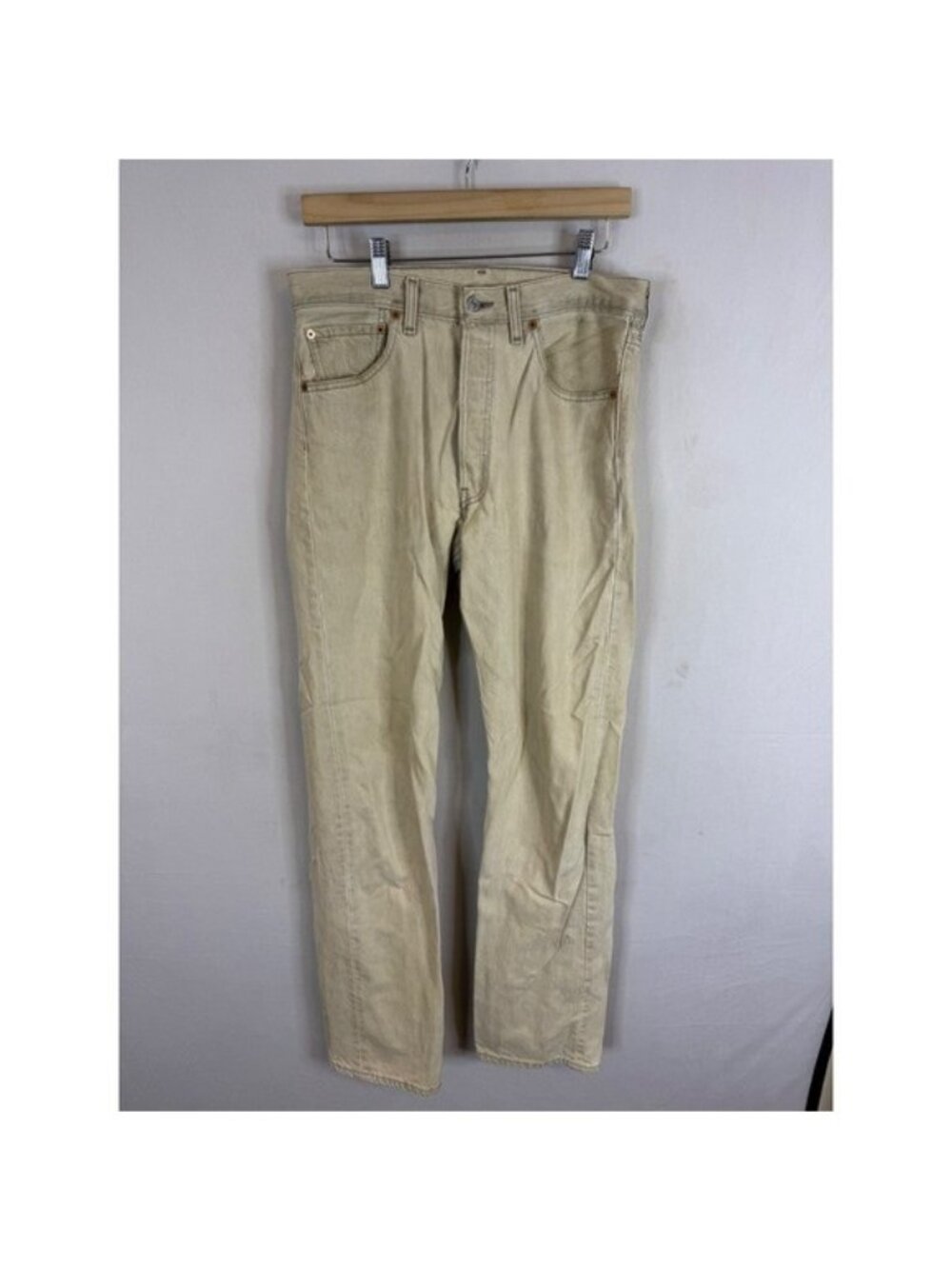 Vintage 90s Levis 501 Tan Beige Straight Leg Jeans Canada 33x34